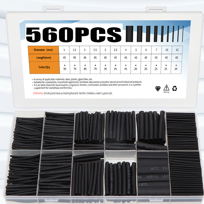 Shrink Wrap Pvc - 560 قطعة أنابيب الانكماش الحراري أنبوب